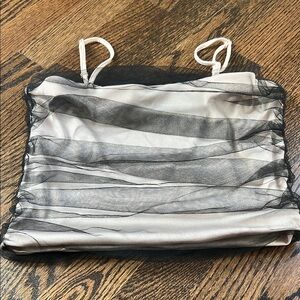 Chic Black and Cream Layered Top